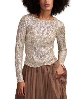 Women's Sequin Long-Sleeve Top