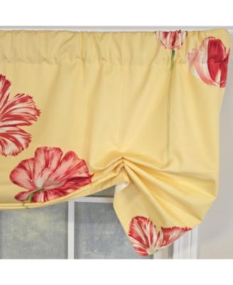 100% Cotton La Tulipe Butterfly With Poly/Cotton lining Rod Pocket Valance 50" x 17" Yellow