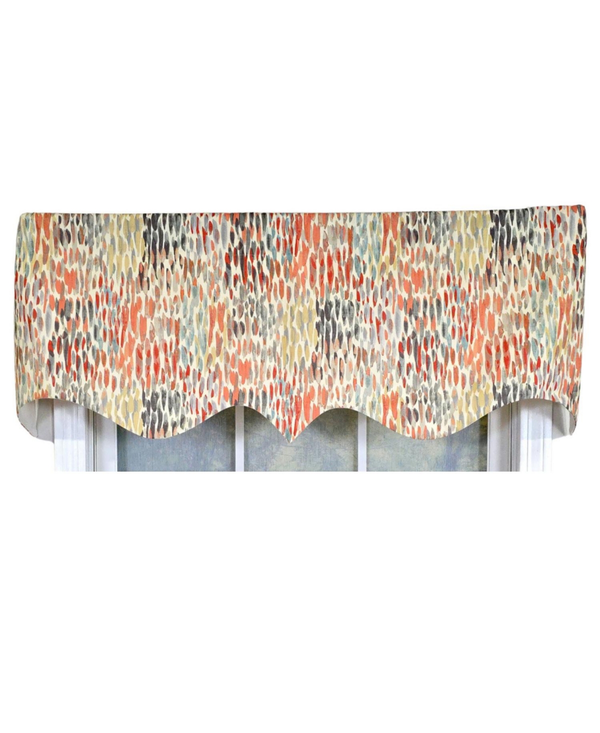 Rlf Home 100% Cotton Dazzle Regal With Poly/Cotton Ivory lining Rod Pocket Valance 50" x 17" Gray