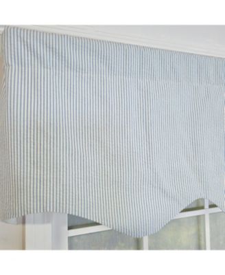 100% Cotton Seersucker Regal With Poly/Cotton Ivory lining Rod Pocket Valance 50" x 16" Blue
