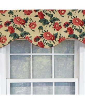 Ennis Corded Cornice 100% Cotton with Fully Lined 3" Rod Pocket Valnance for Windows 50" x 17" Butter