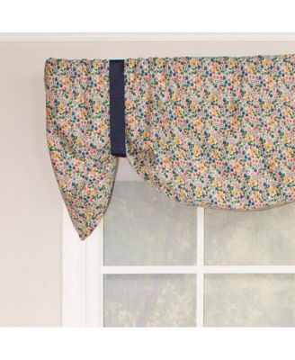 Petite Suspender 100% Cotton with Fully Lined 3" Rod Pocket Valnance for Windows 50" x 17" Multi