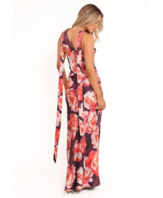 Women's Georgina One Shoulder Skirt Set - Burgundy Peony