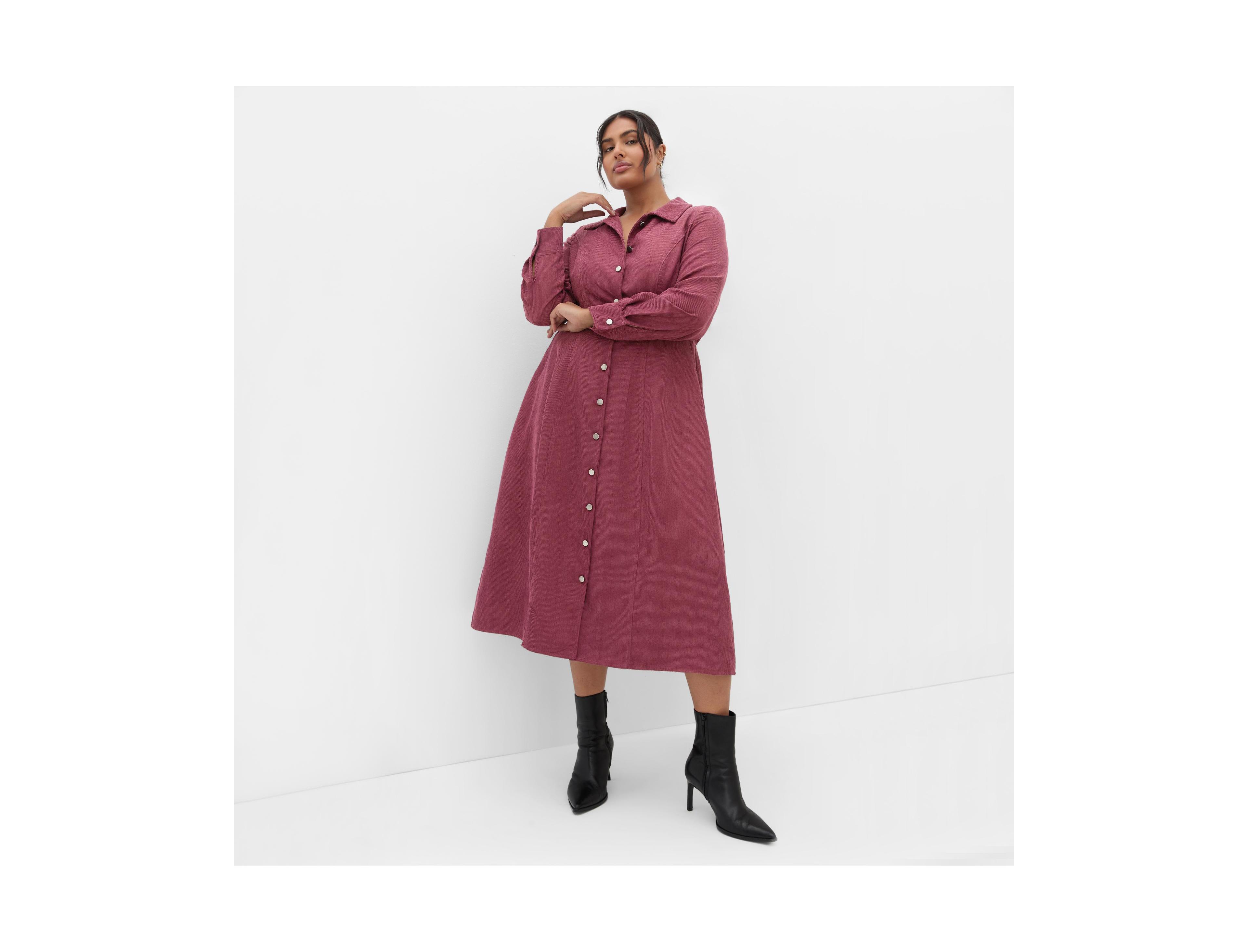 City Chic Plus Leia Long Sleeve Midi Dress