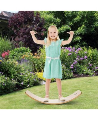 35 Inch Wooden Balance Board for Kids and Adults Support 660 Lbs