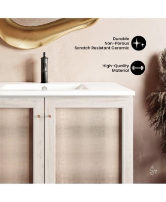 Classe 36" Freestanding Bathroom Vanity in White Oak with Sink Top