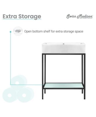 Pierre 24 Single, Freestanding, Matte Black Metal Frame Bathroom Vanity