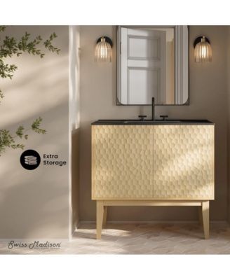 36" Freestanding Bathroom Vanity, 3-Hole Widespread Sink Top