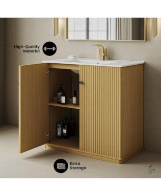 36" MDF Lafayette Freestanding Bathroom Vanity With Sink Top