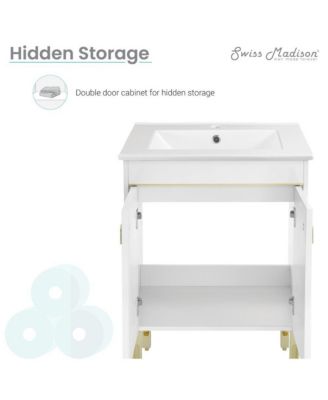 Lumiere 24" Freestanding Bathroom Vanity in White with Sink Top