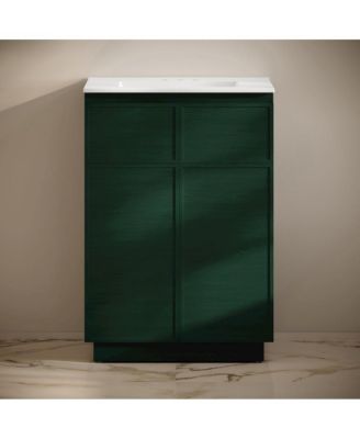 24" Freestanding Bathroom Vanity 3-Hole Centerset Sink Top