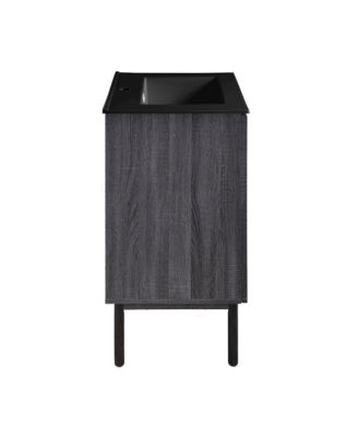 Classe 24" Freestanding Bathroom Vanity in Black Oak with Black Sink Top