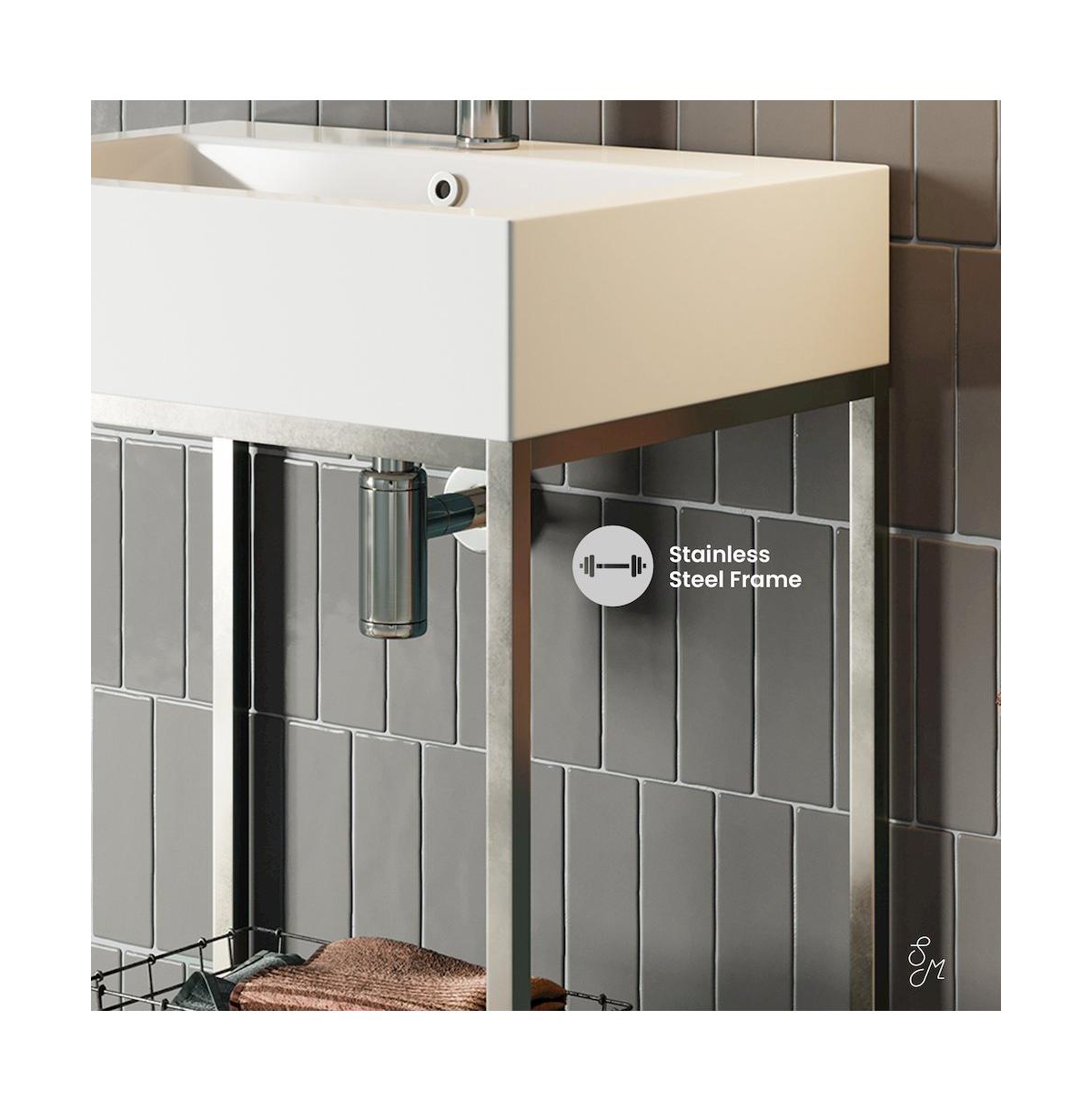 Swiss MadisonPierre 24 Single, Freestanding, Open Shelf, Chrome Metal Frame Bathroom Vanity