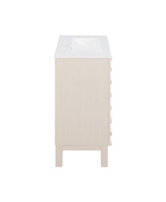Cascade 24 in. White Oak Bathroom Vanity With White, 3-Hole Ceramic Sink Top