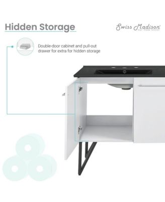 60 in.MDF, Double Basin Bathroom Vanity, 3-Hole Sink Top