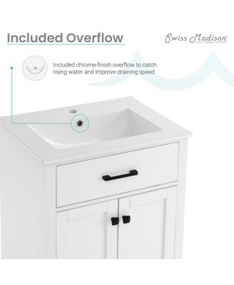 24" MDF Burdon 2 Doors 1 Drawer Bathroom Vanity