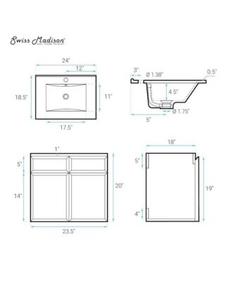24" Natural Oak Ceramic Scratch-Resistant Wall-Mount Vanity with Soft-Close Doors & Sink Top