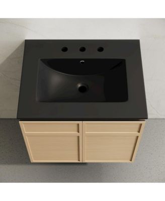 24" Wall-Mounted Bathroom Vanity 3-Hole Centerset Sink Top
