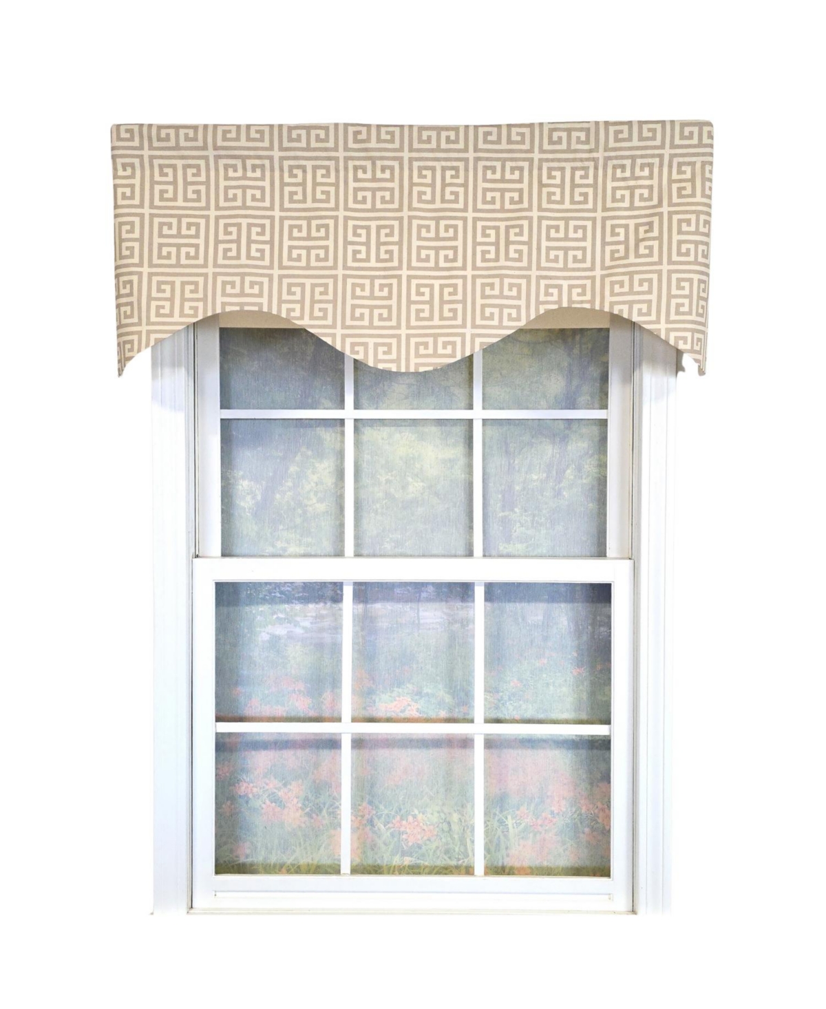 Rlf Home 100% Cotton Tower Cornice With Poly/Cotton Ivory lining Rod Pocket Valance 50" x 17" Gray