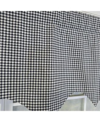 100% Cotton Gingham Regal With Poly/Cotton Ivory lining Rod Pocket Valance 50" x 16" Black