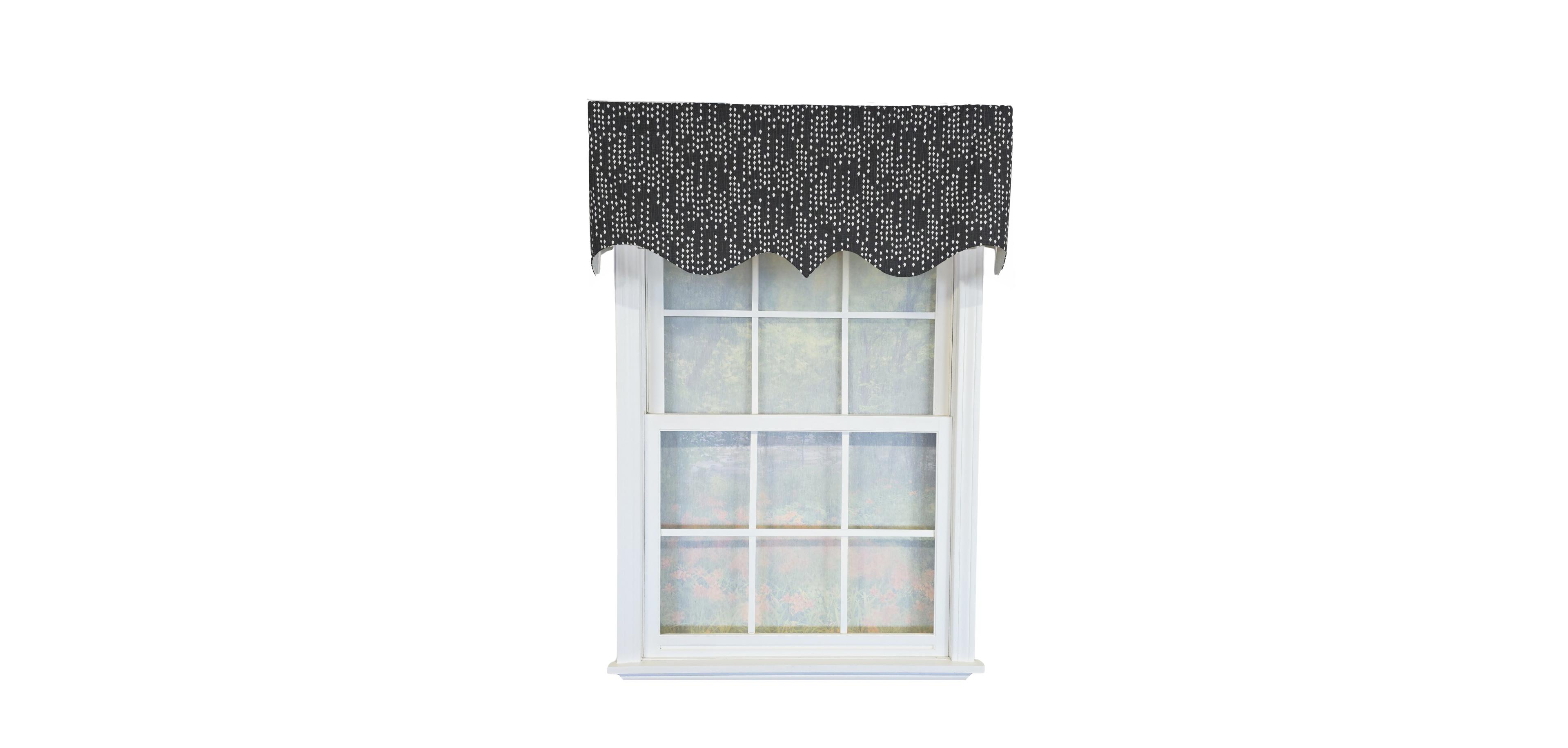 Rlf Home 100% Cotton Rainfall Regal With Poly/Cotton Ivory lining Rod Pocket Valance 50" x 16" Silver