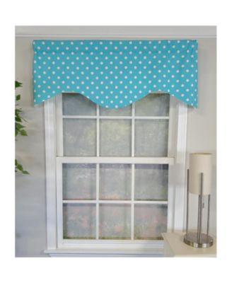 Polka Dot Cornice 100% Cotton with Fully Lined 3" Rod Pocket Valnance for Windows 50" x 17" Baby Blue
