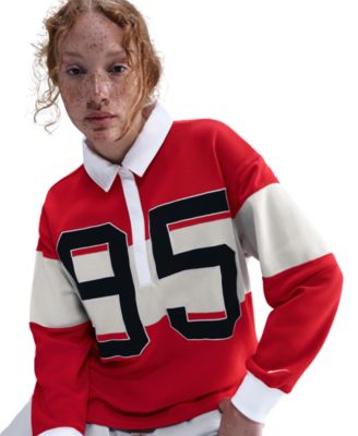 Women's Long-Sleeve Graphic Polo Top