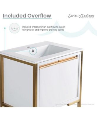 24" MDF 2 Doors 1 Open Shelf Marseille Bathroom Vanity