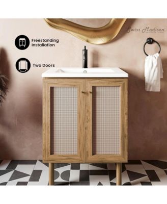 Classe 24"Freestanding Bathroom Vanity in Golden Oak with Sink Top