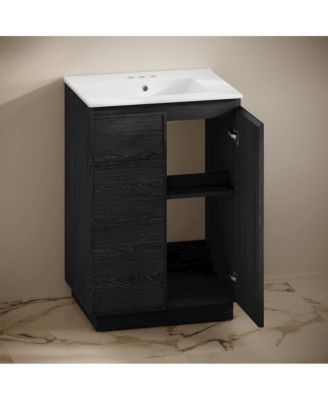 24" MDF Freestanding Bathroom Vanity with 3-Hole Centerset Sink Top