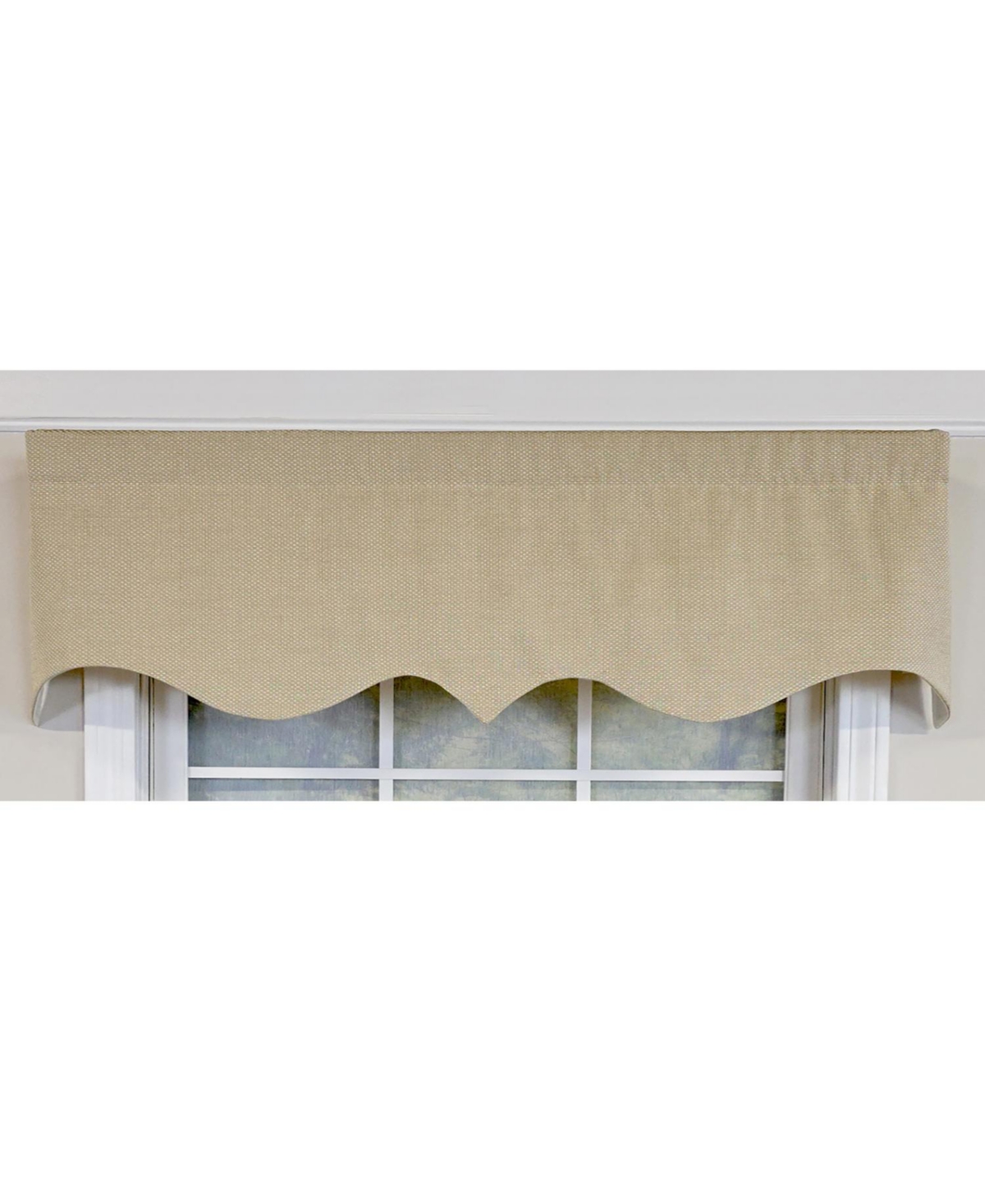 Rlf Home 100% Cotton Basket Weave Regal Poly/Cotton Ivory lining Rod Pocket Valance 50" x 15" Khaki