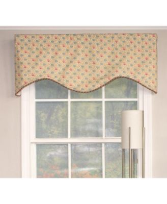 Lake Blossom Corded Cornice 100% Cotton with Fully Lined 3" Rod Pocket Valnance for Windows 50" x 17" Multi