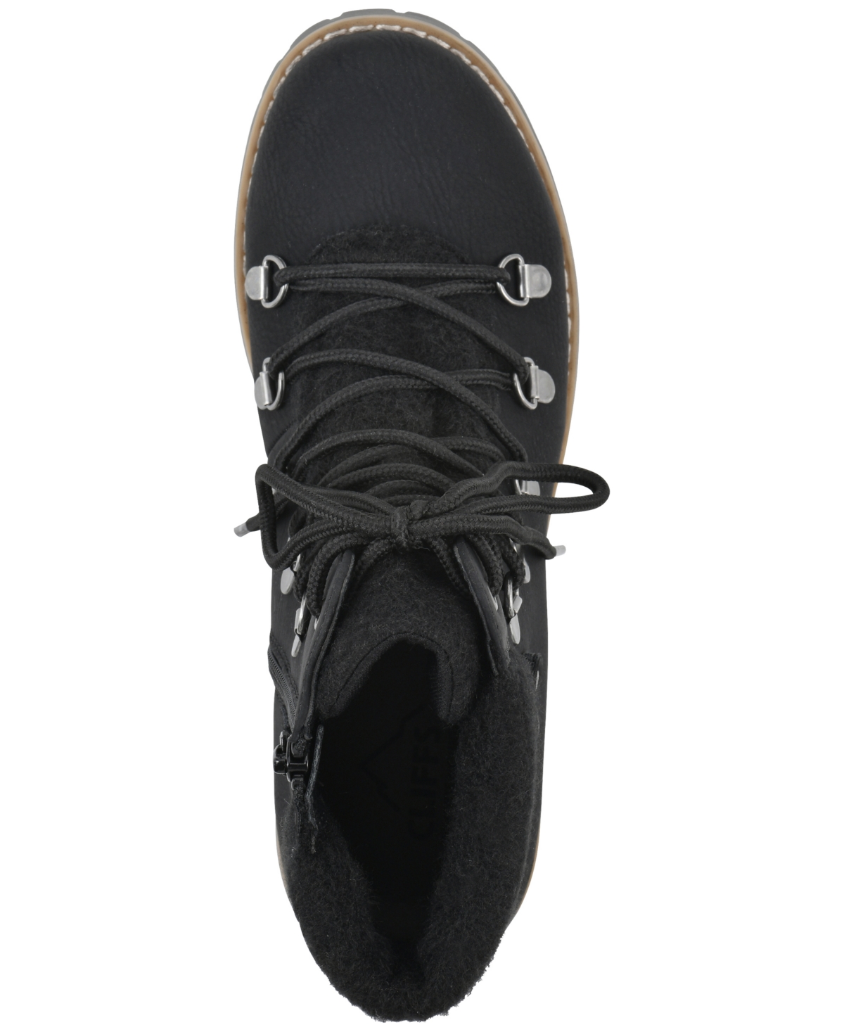 Cliffs By White Mountain Pioneer Faux Shearling Lined Lace-up Boot In Black