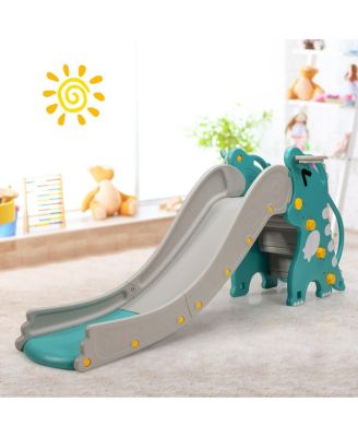 4-in-1 Kids Climber Slide Play Set with Basketball Hoop