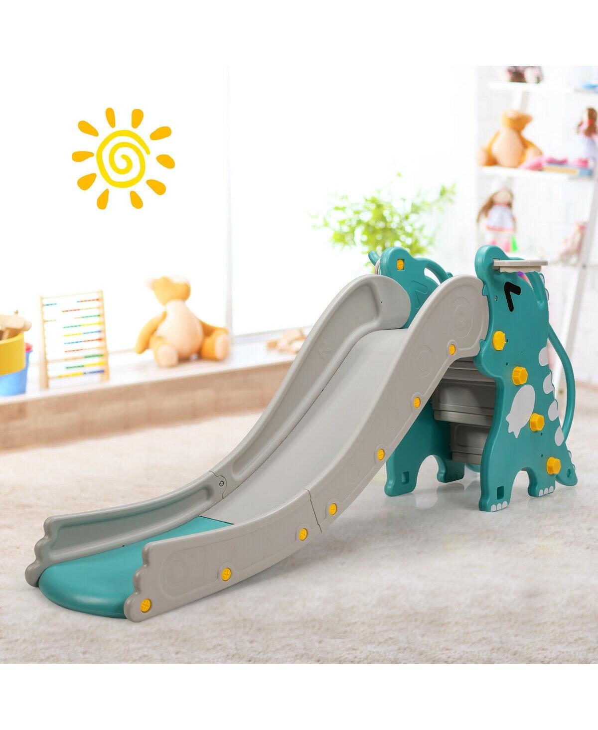 Mecale 4-in-1 Kids Climber Slide Play Set with Basketball Hoop