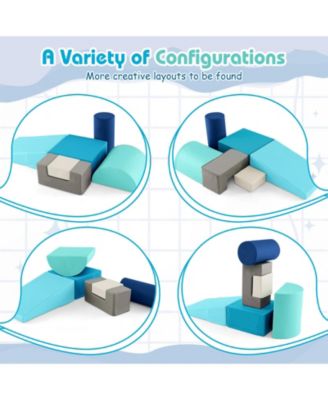 6 Pieces Foam Climbing Blocks Indoor Climb and Crawl Activity Playset with Rectangles