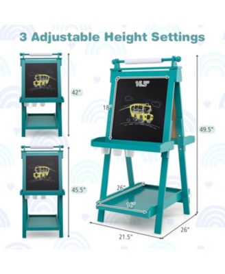 3-in-1 Double-sided Art Easel with Chalkboard and Magnetic Whiteboard