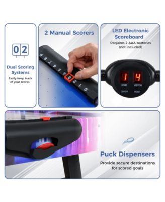 56 Inch Air Hockey Table with LED Digital Scoreboard and Powerful 12V Motor