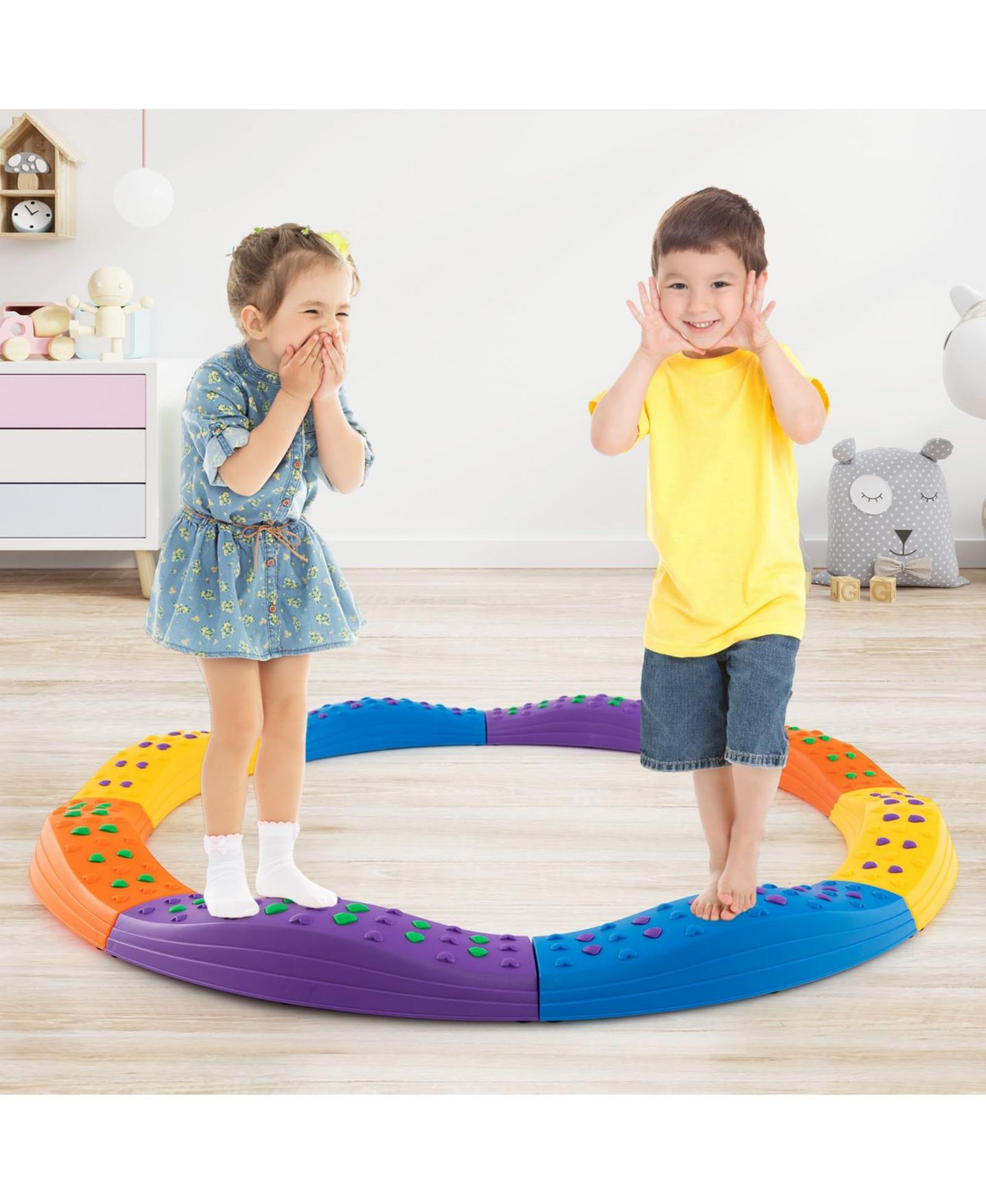 Детские игрушки Mecale Kids Wavy Balance Beam Textured Non-Slip 20-Piece Set, Ages 3+ — фото 5