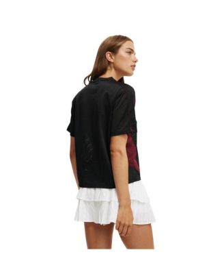 Women's V Neck Regular Cropped Graphic Tee