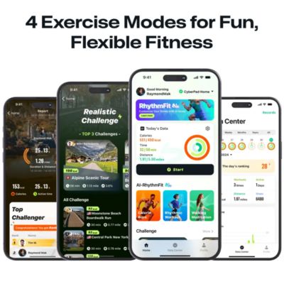 CyberPad for Home, 14% Max Incline Underdesk Walking Pad, Extended Walking Surface, Quiet Brushless Motor, App Controlled, LED Lighting 