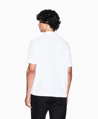 Men's Short Sleeve Mercerized Cotton Jacquard Polo Shirt