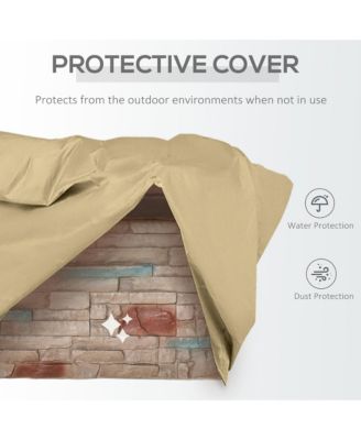 48" Propane Gas Fire Pit Table for Patio w/ Cover and Lava Rocks