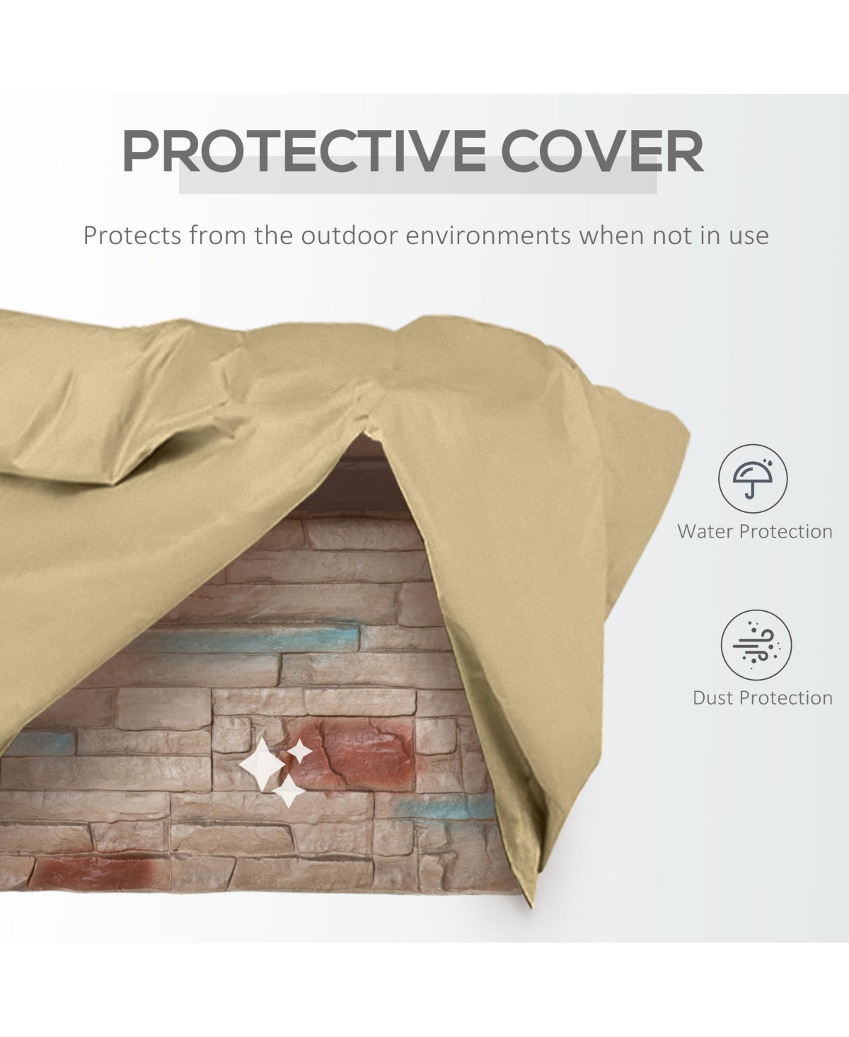 Outsunny 48" Propane Gas Fire Pit Table for Patio w/ Cover and Lava Rocks