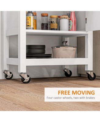 Rubberwood Top Kitchen Cart, Rolling Kitchen Island