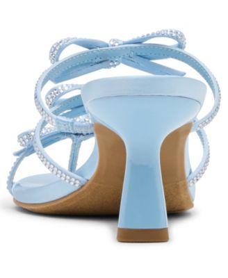 Women's Loving Bow Mid-Heel Rhinestone Dress Sandals