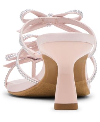 Women's Loving Bow Mid-Heel Rhinestone Dress Sandals
