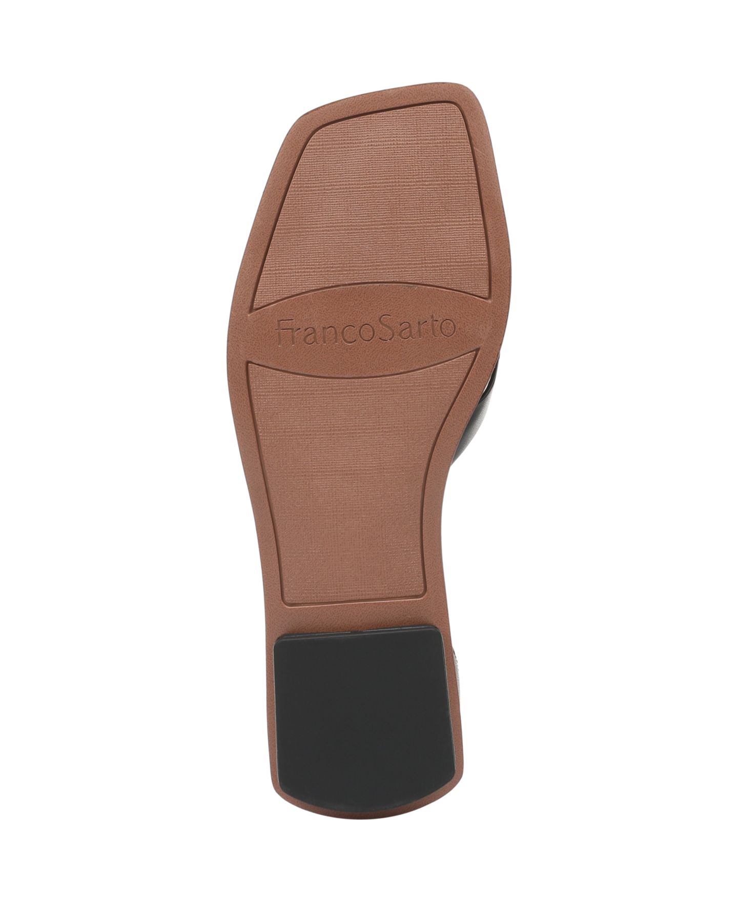 Женские сандалии Franco Sarto Elisa Open Square Toe Ankle Strap Flat, цвет: Чёрная искусственная кожа — фото 5