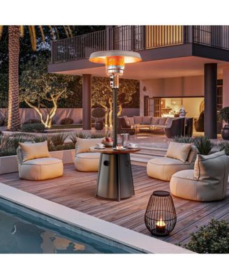 50,000 BTU Propane Patio Heater with 28" Round Storage Table and Adjustable Thermostat