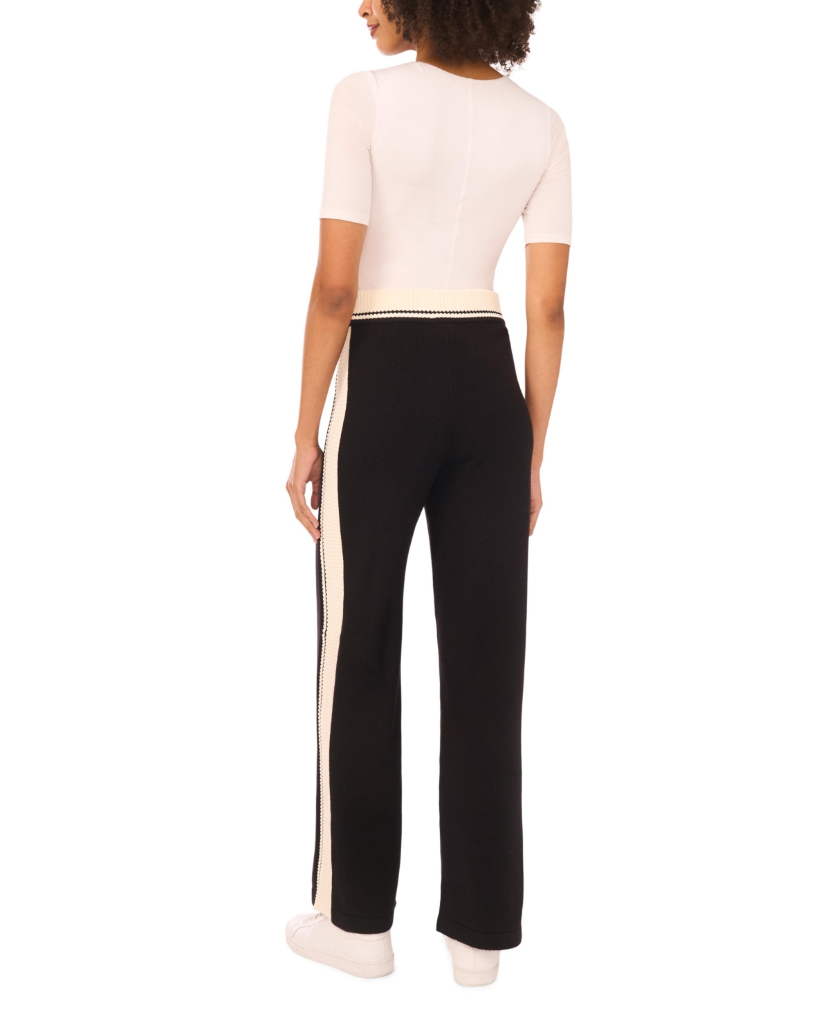 Vince Camuto Contrast Detail Track Pants In Black